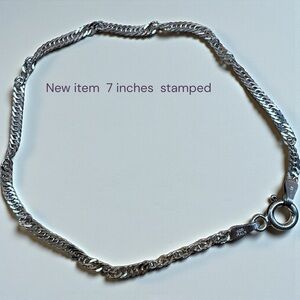Silver Chain Bracelet stamped both ends estate​​